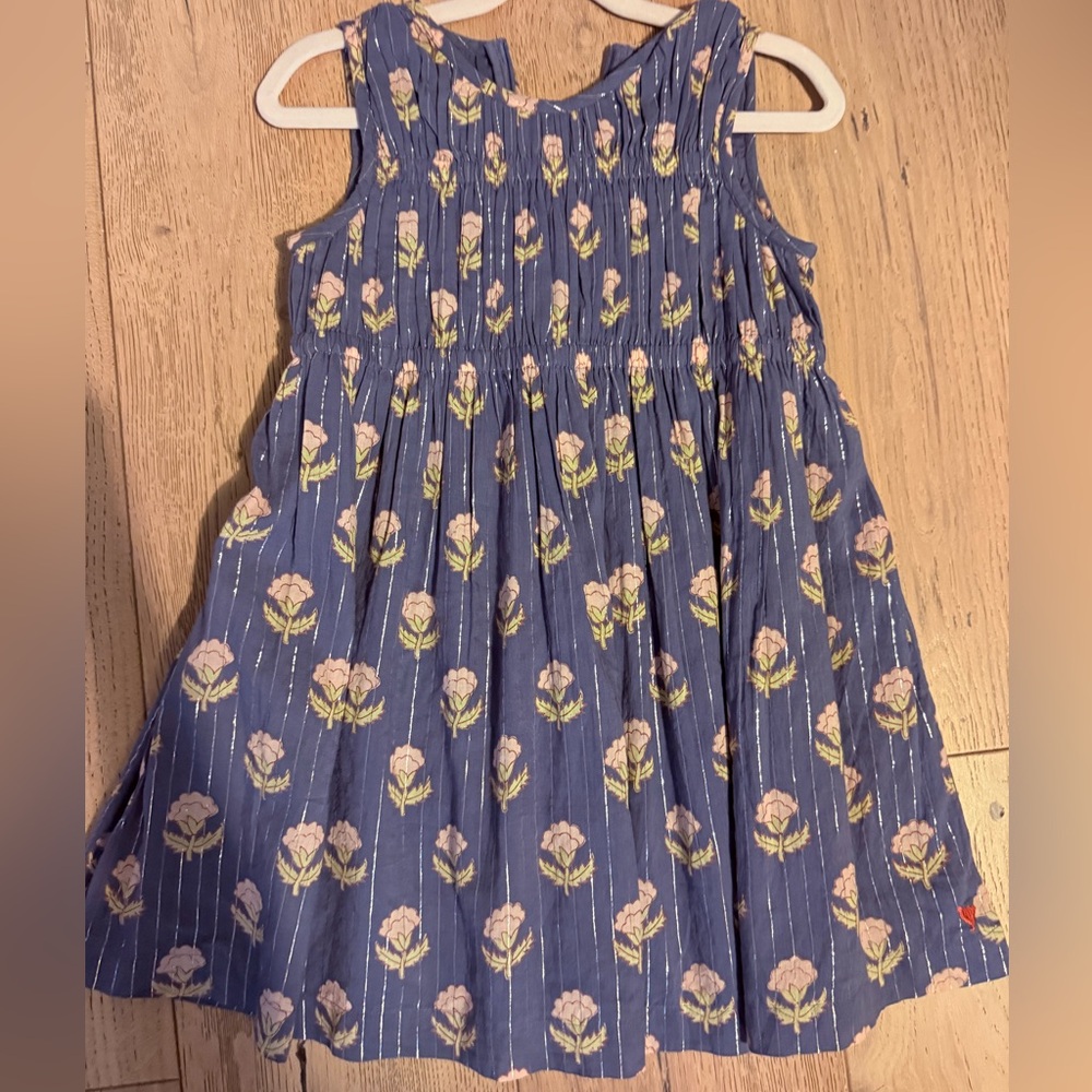 Pink Chicken Blue Smocked Dress